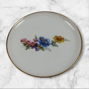 Rosenthal Floral Porcelain Butter Pat Trinket Dish 4.5"